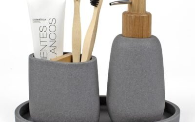 Complementos para cuarto de baño modelo Forest Gris.