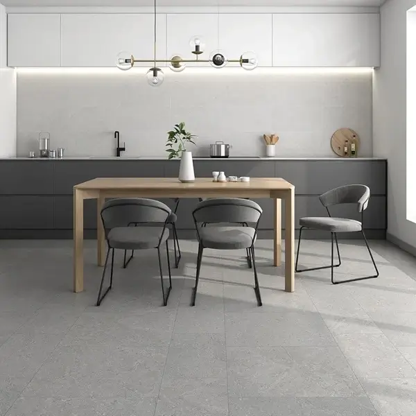 Pavimento porcelánico de Pamesa, modelo Porcelanato Gris.