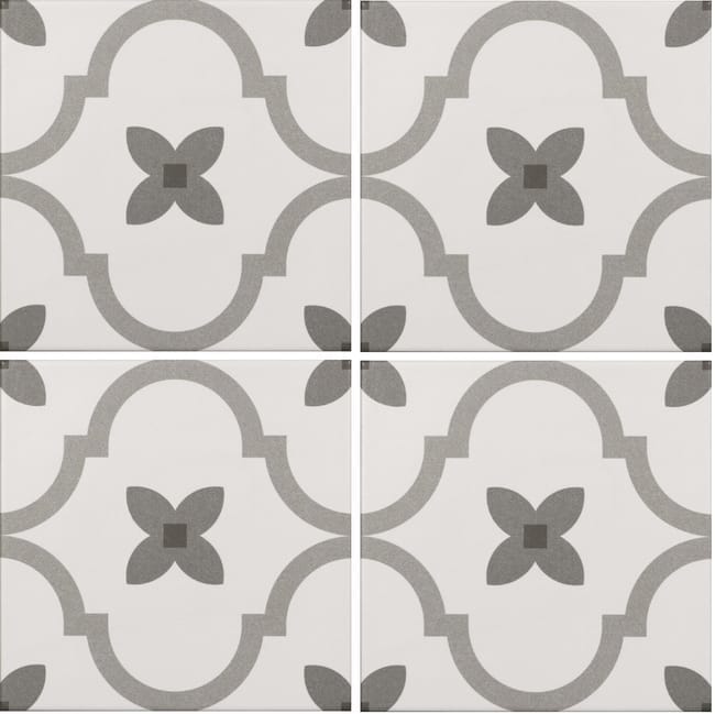 Suelo/Azulejo cerámico Acrópolis efecto hidráulico delfos gris 20x20 cm C2