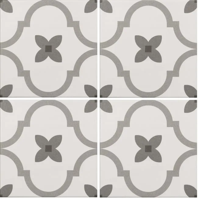 Suelo/Azulejo cerámico Acrópolis efecto hidráulico delfos gris 20x20 cm C2