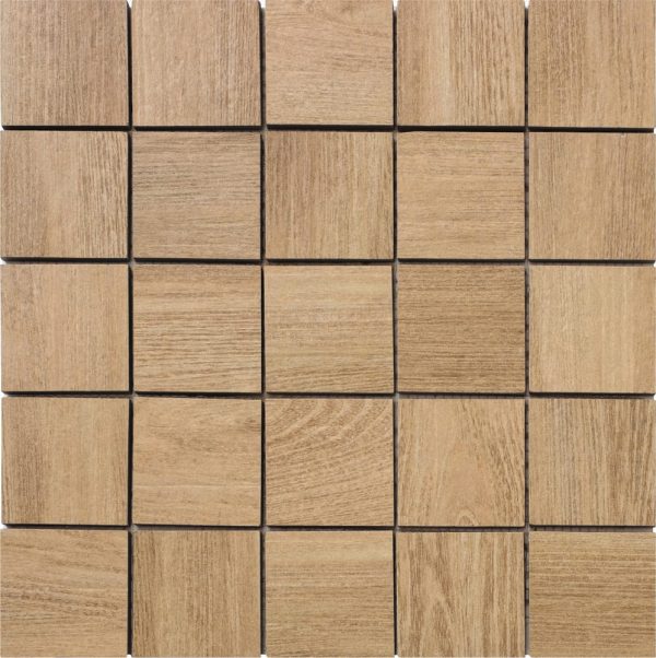 Azulejo mosaico cuadrado de 30 x 30 cm. Serie Balade efecto madera de Artens.
