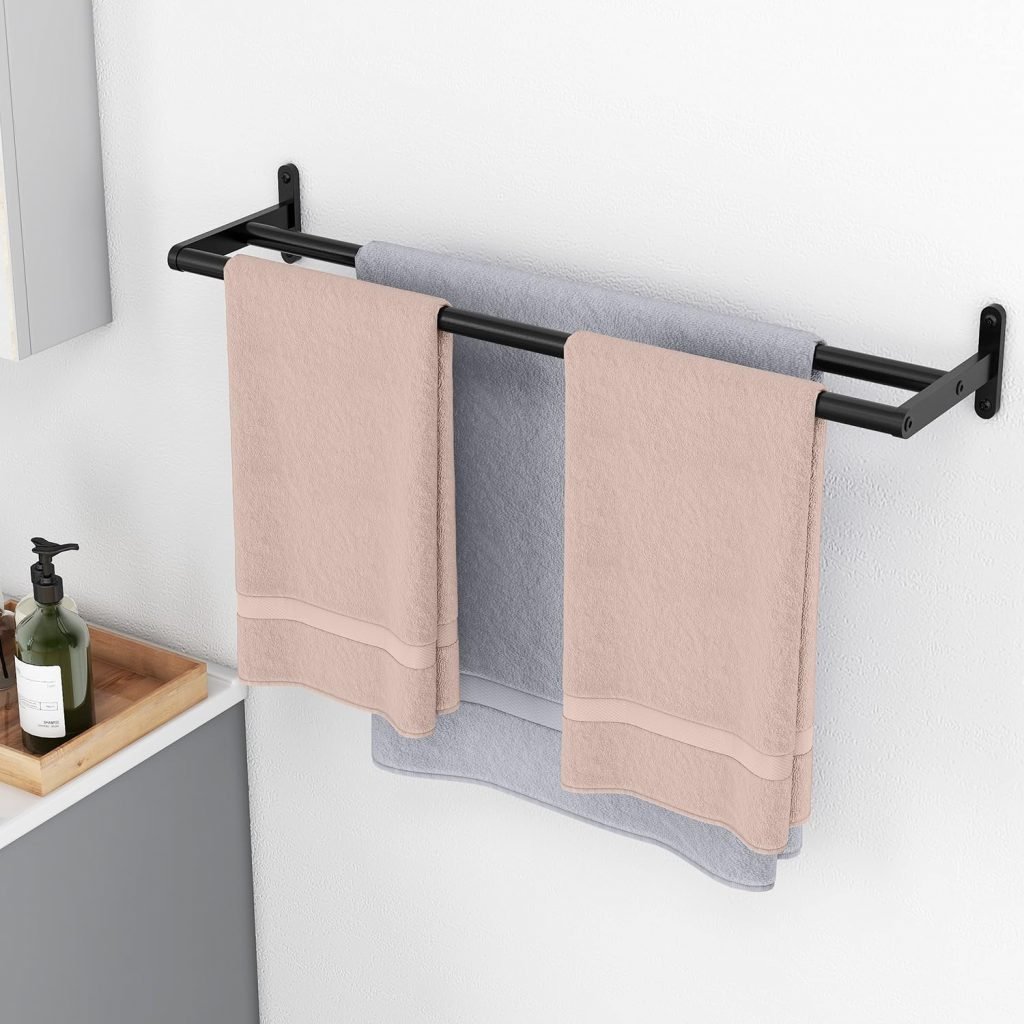 AmbienteToallero de Barra Pared de Acero Inoxidable 2 Barras negro