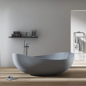 Bañera Gris mate 180x110x62cm - WAVE.