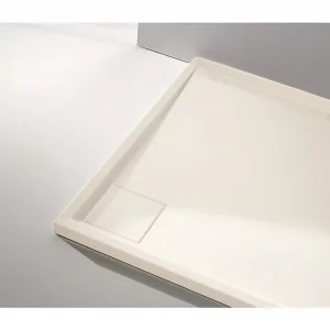 Plato de Ducha Resina Mineral (Desagüe Oculto) Mod. Aral - 70 x 100 cm - Crema.