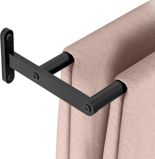 Toallero Doble Barra 60 cm. Mod. Yumore Negro - Imagen 3