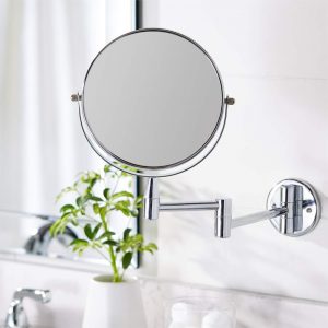 Espejo de Aumento 5x Cromo Plegable de Pared 17cm.