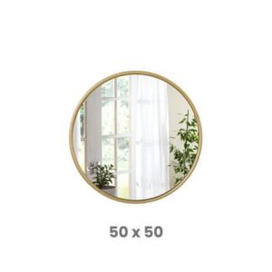 Espejo de Baño Circular con Filo Dorado Mod. Woltu 50 cm