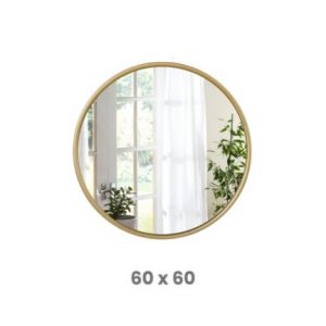 Espejo de Baño Circular con Filo Dorado Mod. Woltu 60 cm