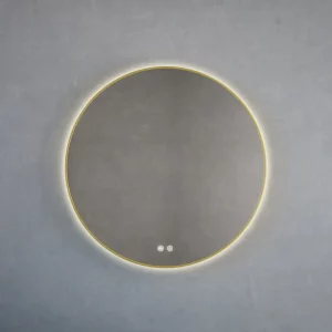 Espejo de baño Circular 80cm. (Filo Dorado) con Luz LED Ambiente y Antivaho Mod. Feel Your Bath