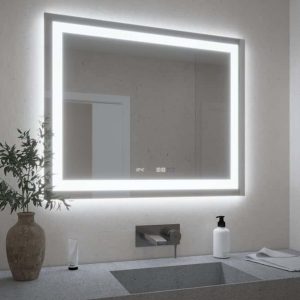 Espejo de Baño con Luz LED Frontal + Ambiente Mod. All con Antivaho y Bluetooth 100x80cm