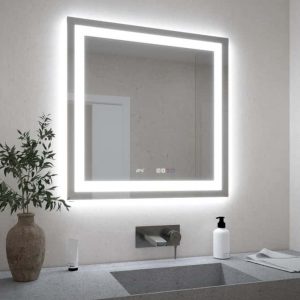 Espejo de baño con luz LED All con antivaho, táctil, altavoz, , bluetooth, 80x80cm