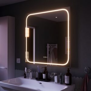 Espejo de baño con luz LED Remix con antivaho 80x80cm de Leroy Merlin.