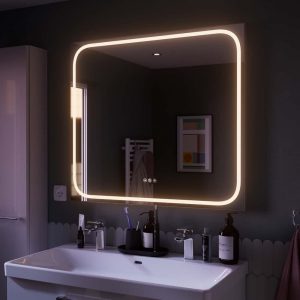 Espejo de baño con luz LED Remix con antivaho 90x80 cm.