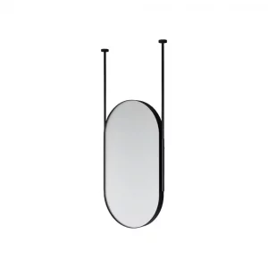 Espejo de doble cara de baño ovalado de diseño, suspendido del techo, regulable en altura - ARCTIC - 60x100 cm.