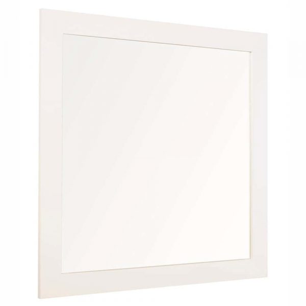 Espejo enmarcado cuadrado Roma blanco 80 x80 cm.