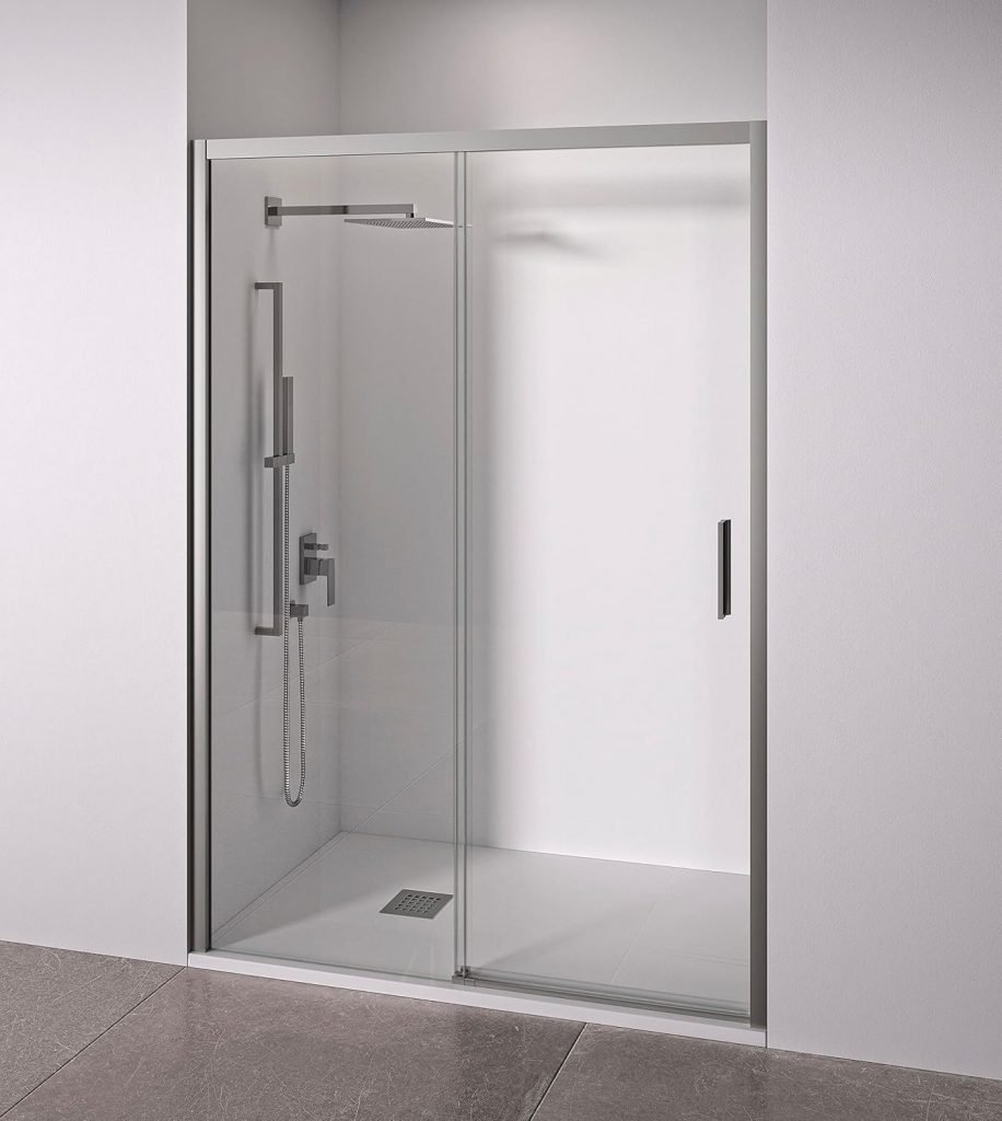 Mampara Caspio 115 cm. Plata.