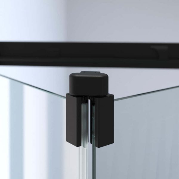 Frontal de Ducha Plegable 90 cm. 1 Puerta Mod. Easy Negro Transparente (Reversible) - Imagen 7