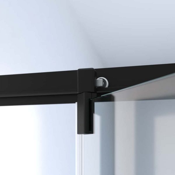 Frontal de Ducha Plegable 90 cm. 1 Puerta Mod. Easy Negro Transparente (Reversible) - Imagen 5