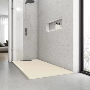 Plato de Ducha 70x90 Modelo Palermo II – Textura Pizarra y Extraplano – Crema (Ral 1013).