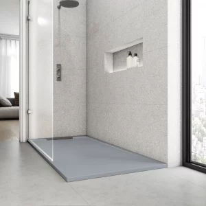 Plato de Ducha 70x90 Modelo Palermo II – Textura Pizarra y Extraplano – Gris (Ral 7040).
