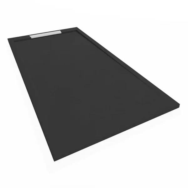 Plato de Ducha 70x90 Modelo Palermo II – Textura Pizarra y Extraplano – Negro (RAL 9005).
