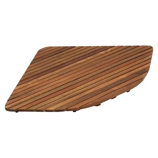 Tarima de madera de teca de 1/4 de círculo para platos de 80 y 90 cm.