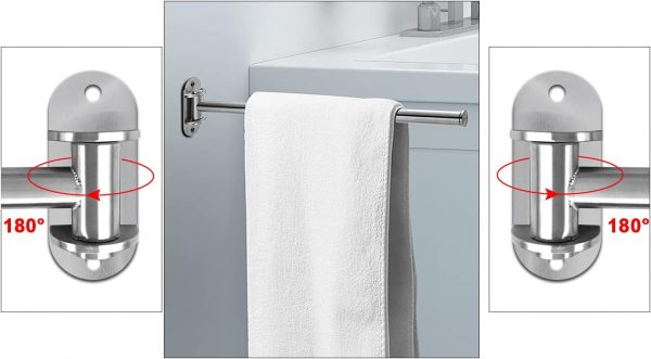Toallero Barra Perpendicular Abatible Mod. Ldudu Acero Inox - Imagen 2
