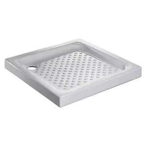 Plato de ducha de porcelana blanca modelo White blanco de 70 x 70 cm.