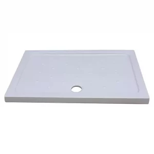 Plato de ducha de porcelana blanca modelo White blanco de 90 x 72 cm.