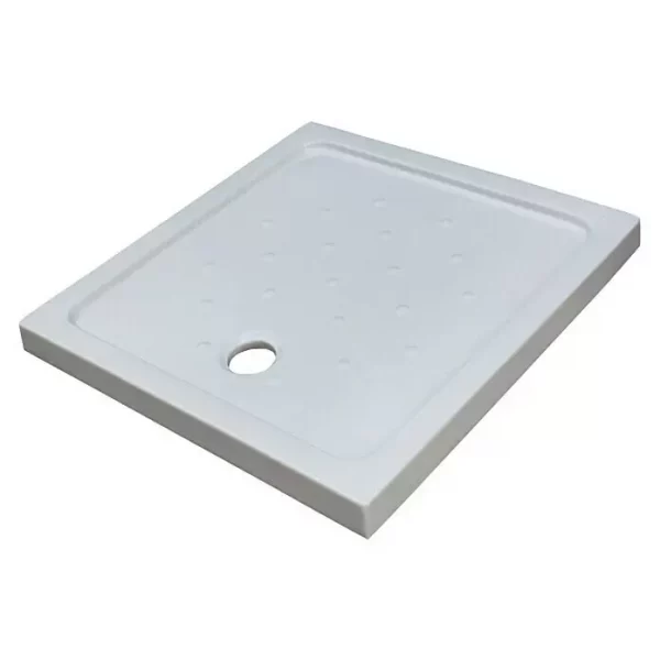Plato de ducha de porcelana blanca modelo White blanco de 90 x 90 cm.