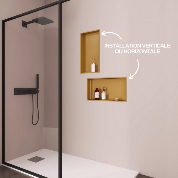 Hornacina Ducha Mod. Nook 30 x 60 cm Oro Satinado - Imagen 2