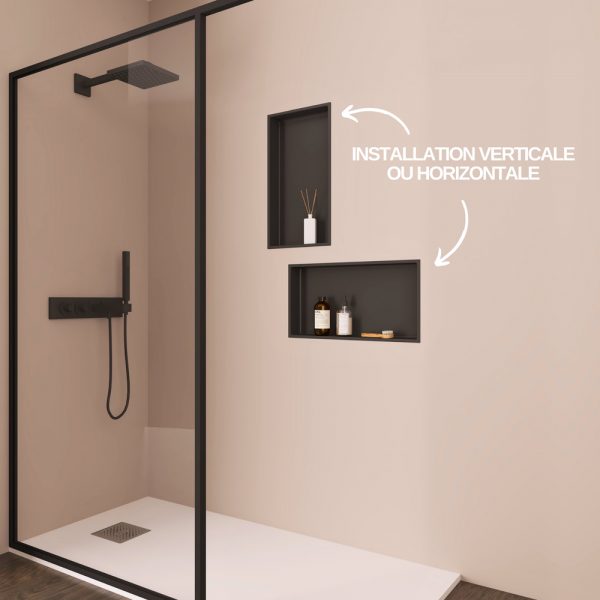 Hornacina Ducha Mod. Nook 30 x 60 cm Negro - Imagen 2