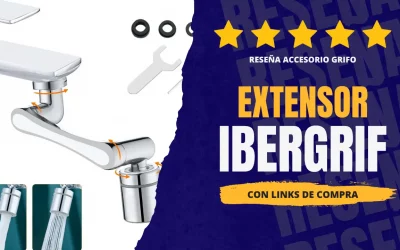 Extensor de grifo giratorio Ibergrif M91006, compatible con la mayoría de grifos de cocina y baño.