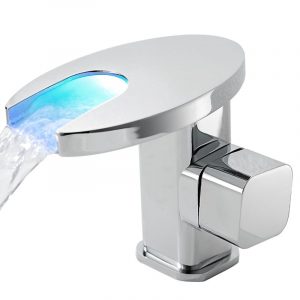 Grifo de lavabo cascada, grifo con sensor y luz Mod. Jolirea