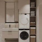 Baño de Terrazo con Lavadora y Secadora.