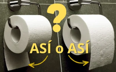 ¿Cómo se coloca el rollo de papel wc?