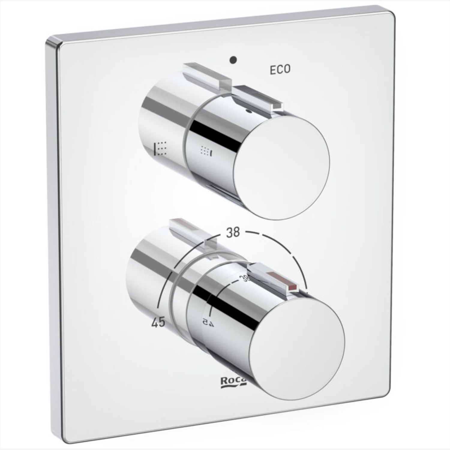 Grifería T-2000 Square de Roca. Sistema Termostático ducha.