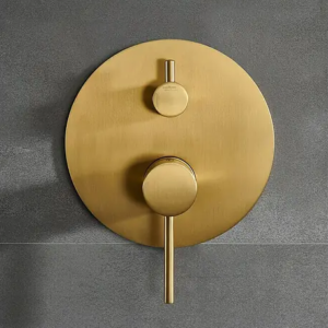 Monomando empotrado ducha Natur Oro Cepillado.