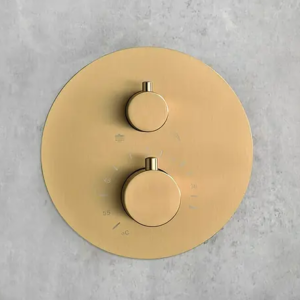 Termostático empotrado ducha Natur Oro Cepillado.