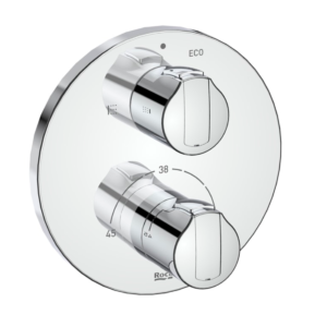 Grifería Empotrada Roca T-1000 Round Cromo.
