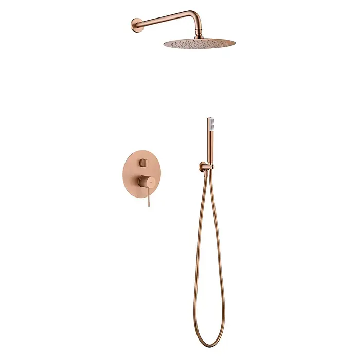 Pack Grifería Empotrada Imex Mod. Line Monomando - Oro Rosa