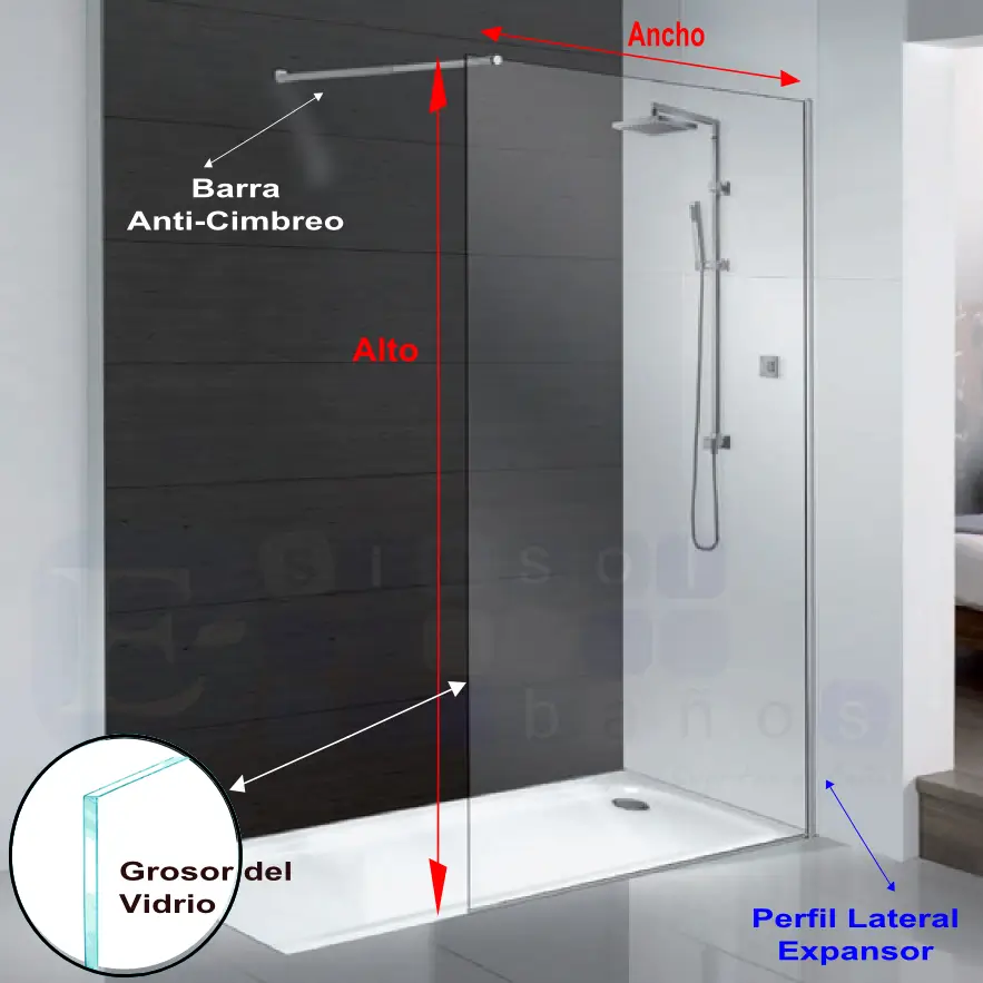 Despiece de Mampara fija Cristal.