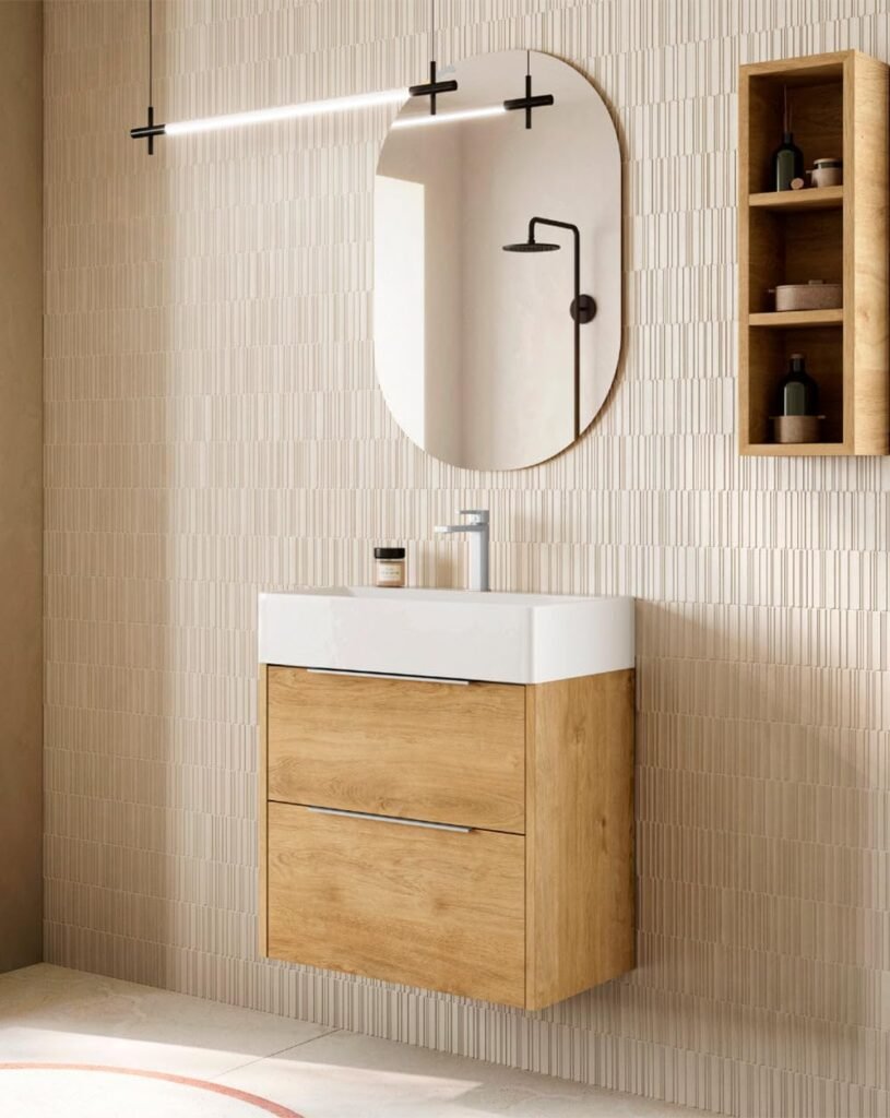 Mueble de baño volado fondo reducido.