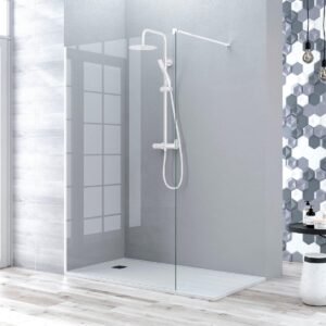 Mampara Fija 70 cm. Becrisa Mod. Manacor Blanco Mate.