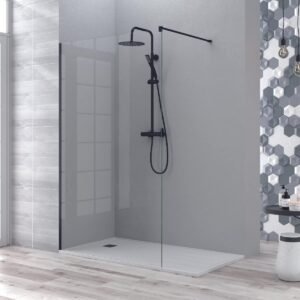 Frontal fijo ducha Manacor de Becrisa en negro mate.