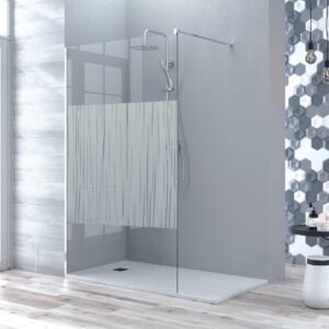 Mampara fija vidrio decorado Manacor de Becrisa.