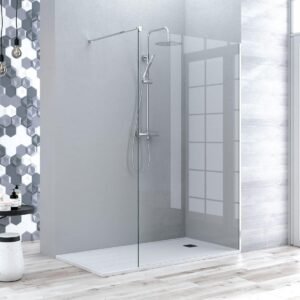 Mampara fija ducha 90 cm Manacor de Becrisa en transparente.