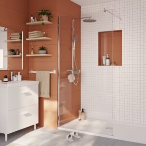 Fijo ducha cristal de 100 cm. Mod. Easy de Sensea.