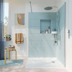 El Fijo de ducha más barato de Leroy es el modelo Easy de 6 mm. Easy de Sensea en 120 cm.