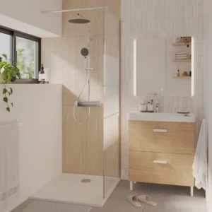 Fijo Easy Ducha 70 cm. Decorada Líneas.